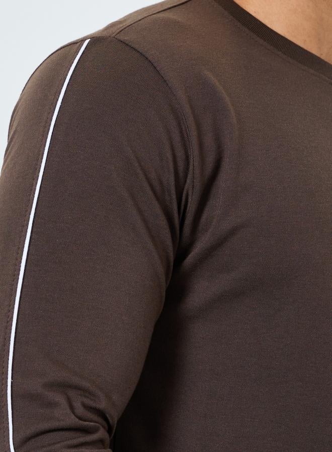 ستايلي طقم بيجاما من بنطال وتيشيرت سادة بأكمام طويلة - Image 3